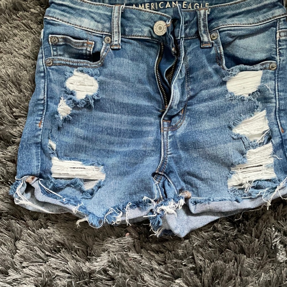 American Eagle distressed  jean shorts.